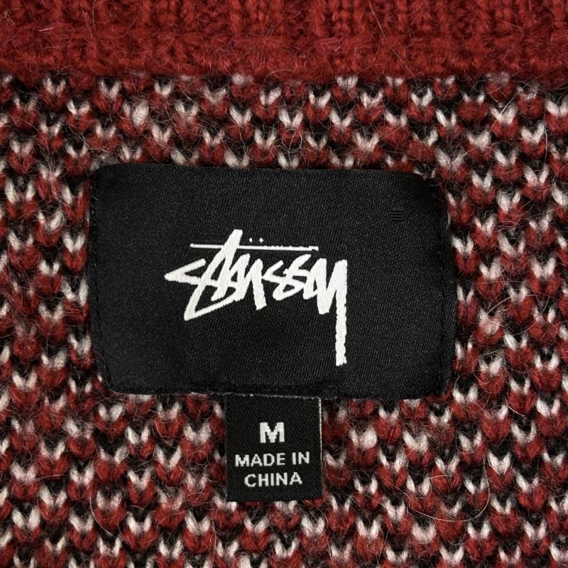 ステューシー STUSSY ニット、セーター 長袖 8 BALL HEAVY BRUSHED MOHAIR SWEATER 8ボール バックロゴ クルーネック モヘア混 ニット セーター 赤 レッド M 赤 / レッド / red メンズ USED 古着 中古 50140295