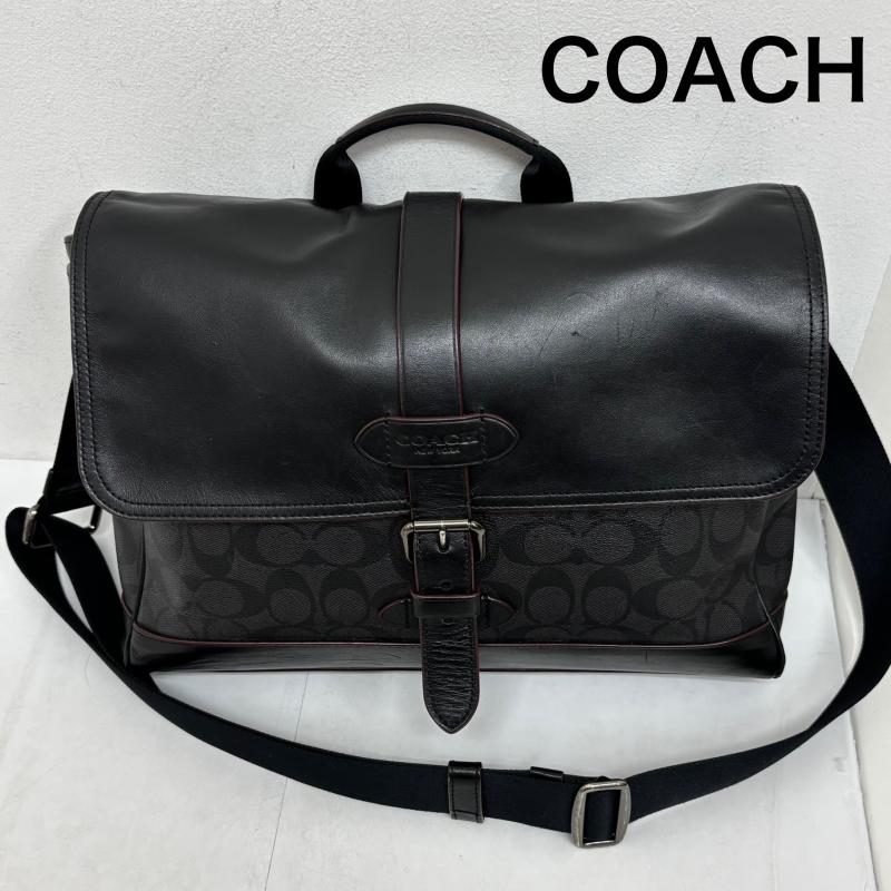 コーチ COACH メッセンジャーバッグ メッセンジャーバッグ コーチ メンズ ハドソン スモール メッセンジャーバッグ シグネチャー キャンバス F50051 - 黒 / ブラック / black メンズ USED 古着 中古 50140350