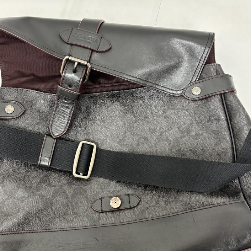 コーチ COACH メッセンジャーバッグ メッセンジャーバッグ コーチ メンズ ハドソン スモール メッセンジャーバッグ シグネチャー キャンバス F50051 - 黒 / ブラック / black メンズ USED 古着 中古 50140350