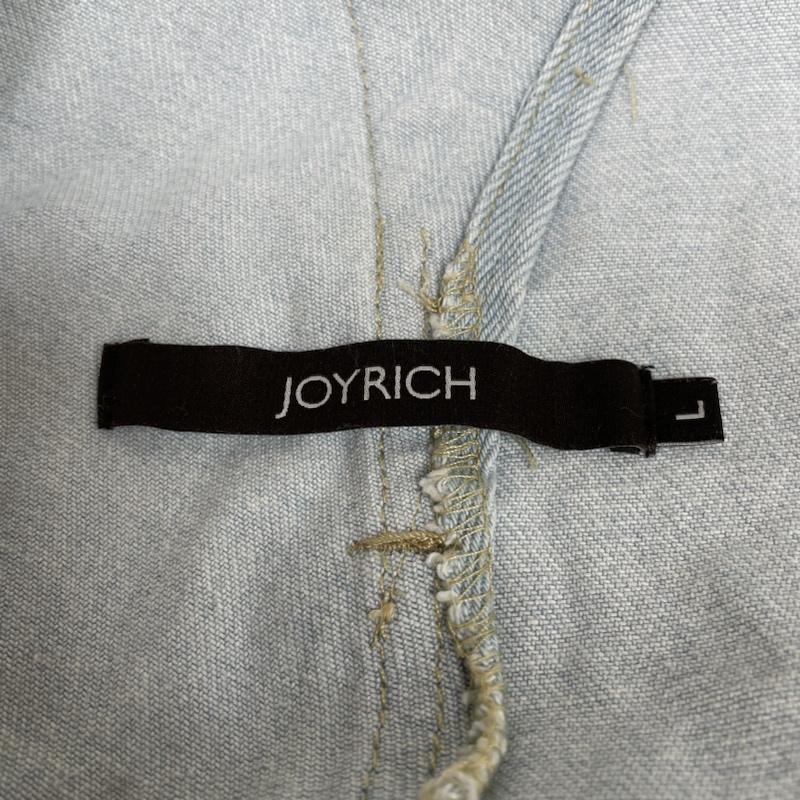 ジョイリッチ JOYRICH サロペット・オーバーオール サロペット、オーバーオール オーバーオール ジップフライ サロペット オールインワン ロゴ プリント L ロゴ、文字 X プリント インディゴ / インディゴ / Indigo レディース USED 古着 中古 50140391