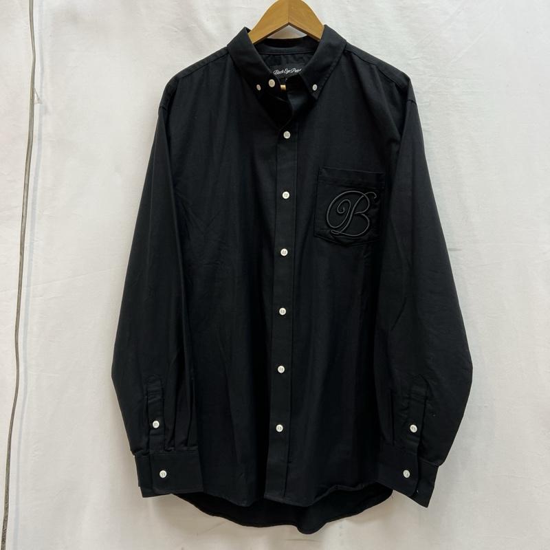 ブラックアイパッチ BlackEyePatch シャツ、ブラウス 長袖 B ロゴ 刺繍 ボタンダウンシャツ XL 黒 / ブラック / black メンズ USED 古着 中古 50140414