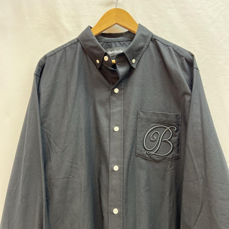 ブラックアイパッチ BlackEyePatch シャツ、ブラウス 長袖 B ロゴ 刺繍 ボタンダウンシャツ XL 黒 / ブラック / black メンズ USED 古着 中古 50140414