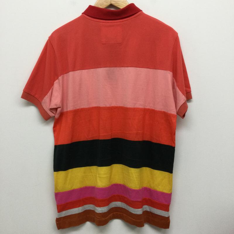 ポールスミス Paul Smith ポロシャツ 半袖 paul smith PF-J2-81716 ボーダーポロシャツ L ボーダー柄 橙 / オレンジ / orange X 桃 / ピンク / pink メンズ USED 古着 中古 50140416