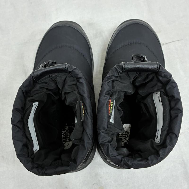 ザノースフェイス THE NORTH FACE ブーツ ショートブーツ キッズ Nuptse Bootie ヌプシ ブーティー NFJ52280 ウィンター ブーツ アウトドア スクエア ロゴ 20.0cm ロゴ、文字 X 刺繍 黒 / ブラック / black X 白 / ホワイト / white ボーイズ USED 古着 中古 50140419