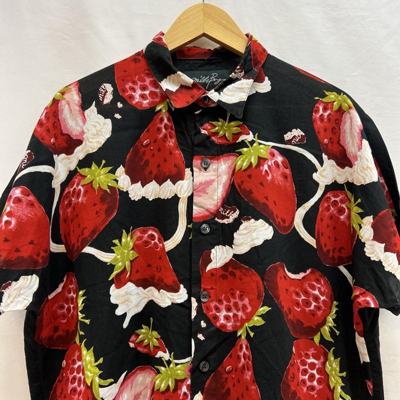 ミルクボーイ MILKBOY シャツ、ブラウス 半袖 ホイップベリー シャツ いちご 苺 ストロベリー - 黒 / ブラック / black メンズ USED 古着 中古 50140429