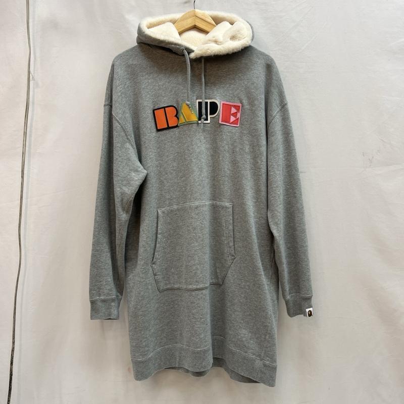 アベイシングエイプ A BATHING APE パーカー 長袖 猿 BAPE ロゴ スウェット パーカー ワンピース S 灰 / グレー / gray レディース USED 古着 中古 50140434