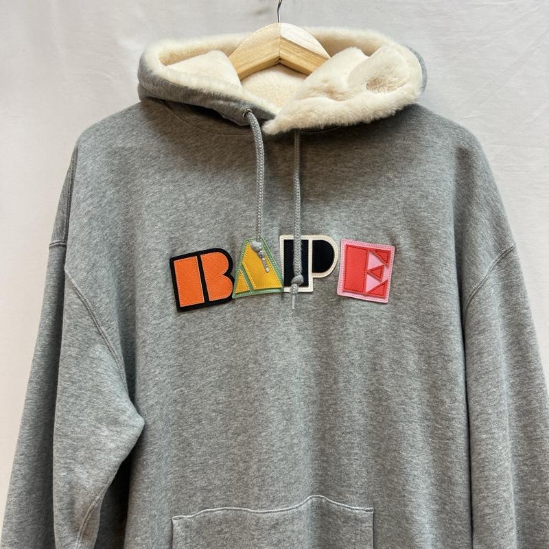 アベイシングエイプ A BATHING APE パーカー 長袖 猿 BAPE ロゴ スウェット パーカー ワンピース S 灰 / グレー / gray レディース USED 古着 中古 50140434