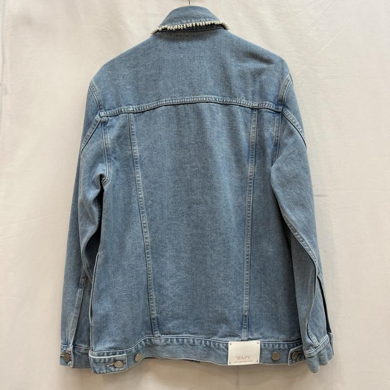 アベイシングエイプ A BATHING APE ジャケット、上着 ジャンパー、ブルゾン BAPY フェイクパール付き デニムジャケット S レディース USED 古着 中古 50140436