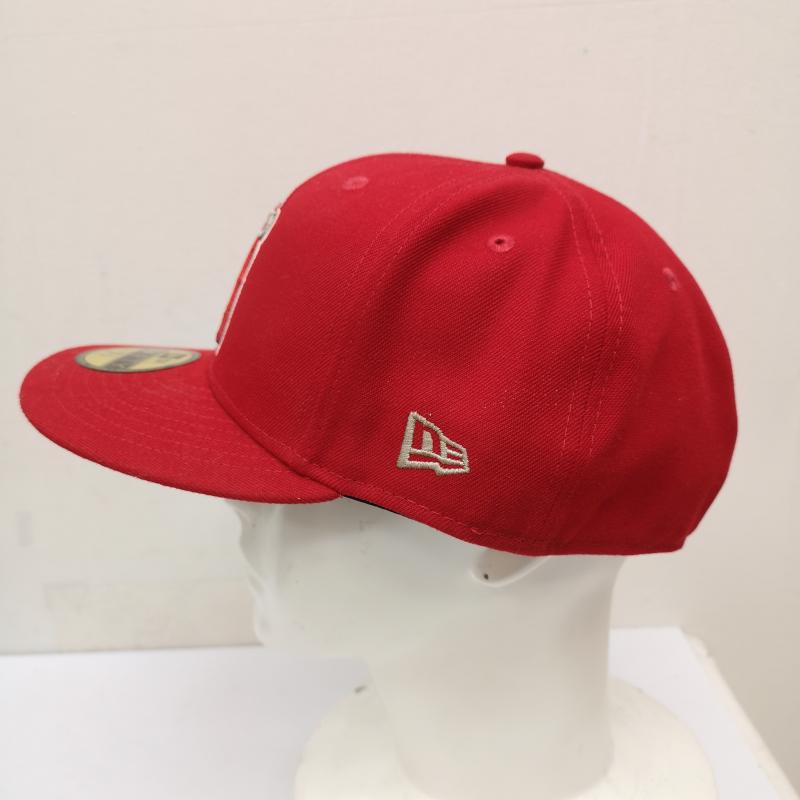 ニューエラ NEW ERA 帽子 キャップ MLB オンフィールド 大谷翔平 2021 MVPパッチ ロサンゼルス エンゼルス 7 3/4 - 赤 / レッド / red メンズ USED 古着 中古 50140439
