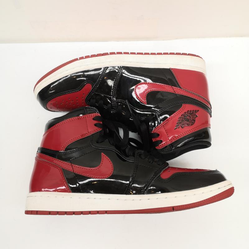 ナイキ NIKE スニーカー スニーカー AIR JORDAN 1 RETRO HIGH OG PATENT BRED エアジョーダン1 パテント ブレッド 555088-063 26.0cm 黒 / ブラック / black X 赤 / レッド / red メンズ USED 古着 中古 50140465