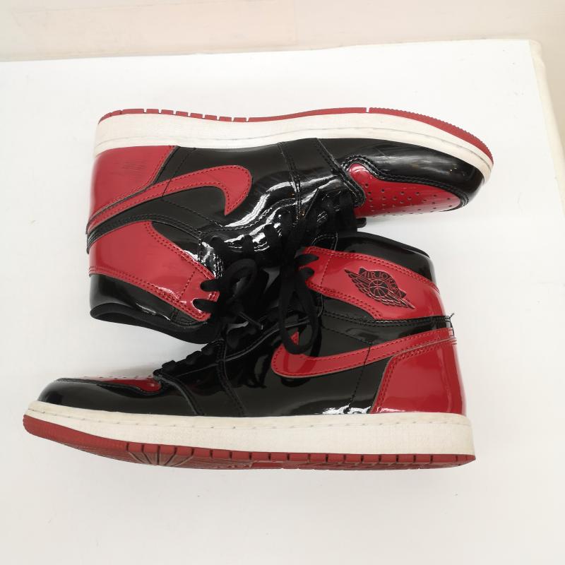 ナイキ NIKE スニーカー スニーカー AIR JORDAN 1 RETRO HIGH OG PATENT BRED エアジョーダン1 パテント ブレッド 555088-063 26.0cm 黒 / ブラック / black X 赤 / レッド / red メンズ USED 古着 中古 50140465