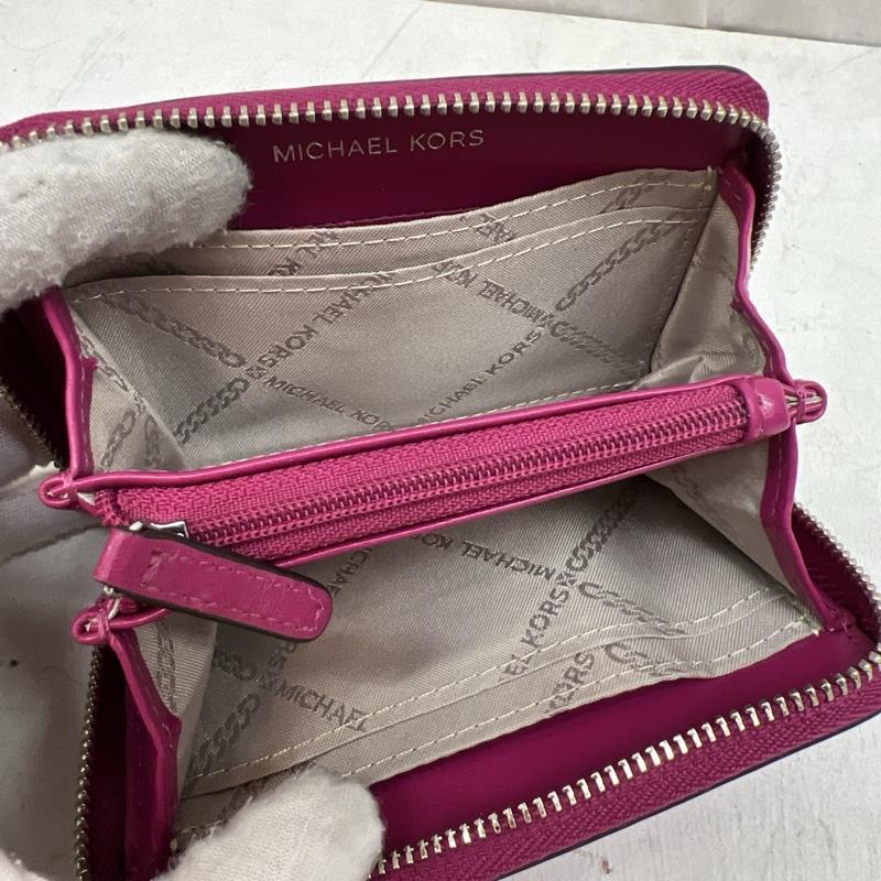 マイケルコース MICHAEL KORS 財布 コンパクト財布 ラウンドジップ コイン カード ケース コンパクトウォレット - 桃 / ピンク / pink レディース USED 古着 中古 50140530