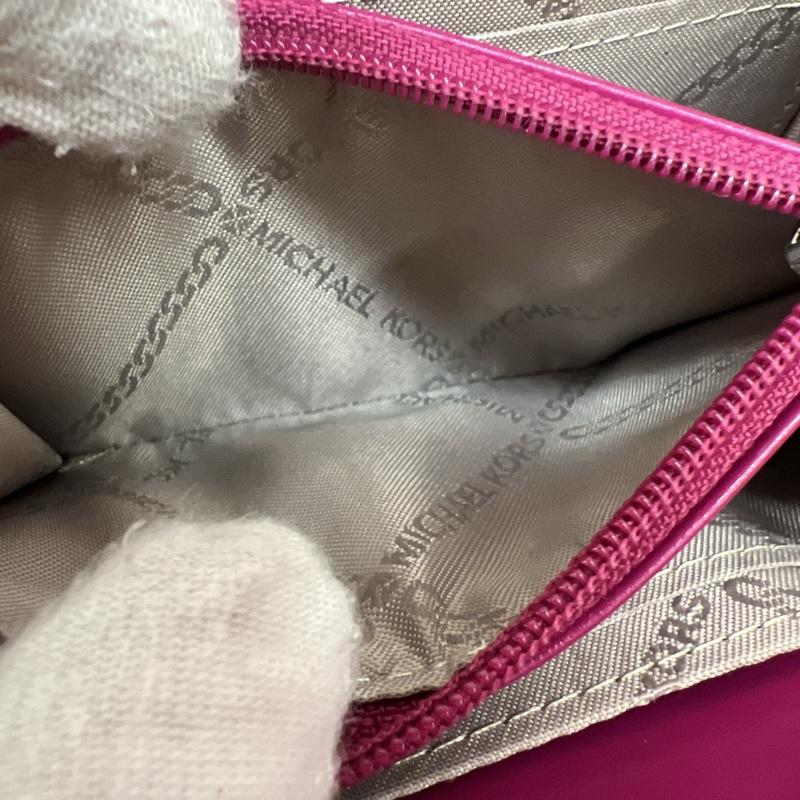 マイケルコース MICHAEL KORS 財布 コンパクト財布 ラウンドジップ コイン カード ケース コンパクトウォレット - 桃 / ピンク / pink レディース USED 古着 中古 50140530
