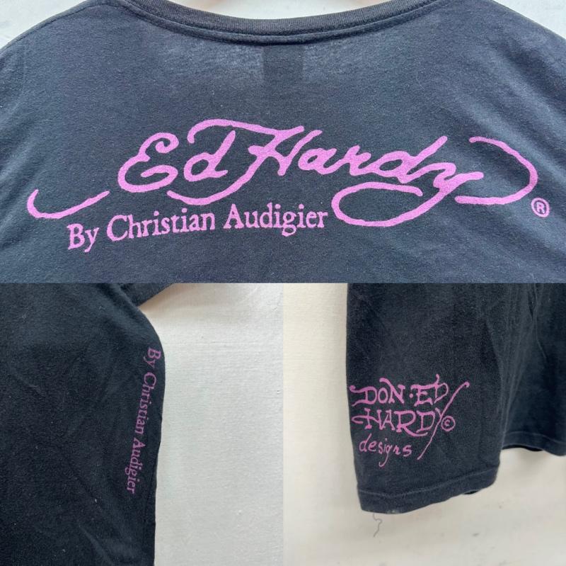 エドハーディー Ed Hardy Tシャツ 半袖 00s ChristianAudigier スカル プリント Tシャツ XXL XXL 黒 / ブラック / black メンズ USED 古着 中古 50140535