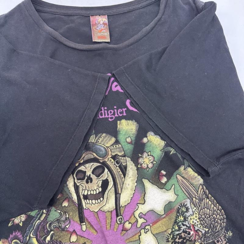 エドハーディー Ed Hardy Tシャツ 半袖 00s ChristianAudigier スカル プリント Tシャツ XXL XXL 黒 / ブラック / black メンズ USED 古着 中古 50140535