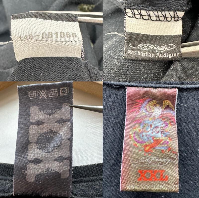 エドハーディー Ed Hardy Tシャツ 半袖 00s ChristianAudigier スカル プリント Tシャツ XXL XXL 黒 / ブラック / black メンズ USED 古着 中古 50140535