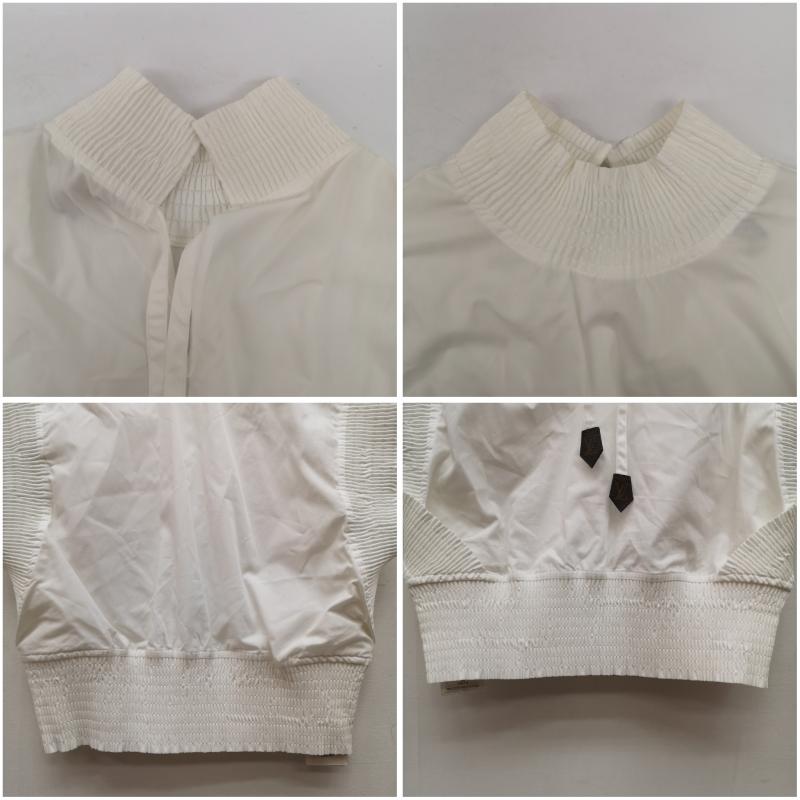 ルイヴィトン LOUIS VUITTON シャツ、ブラウス 半袖 ラッフルトリムトップ ブラウス モノグラム RW231B XKG FOTO40 36 白 / ホワイト / white レディース USED 古着 中古 50140558