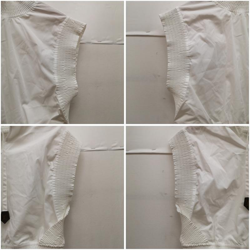 ルイヴィトン LOUIS VUITTON シャツ、ブラウス 半袖 ラッフルトリムトップ ブラウス モノグラム RW231B XKG FOTO40 36 白 / ホワイト / white レディース USED 古着 中古 50140558