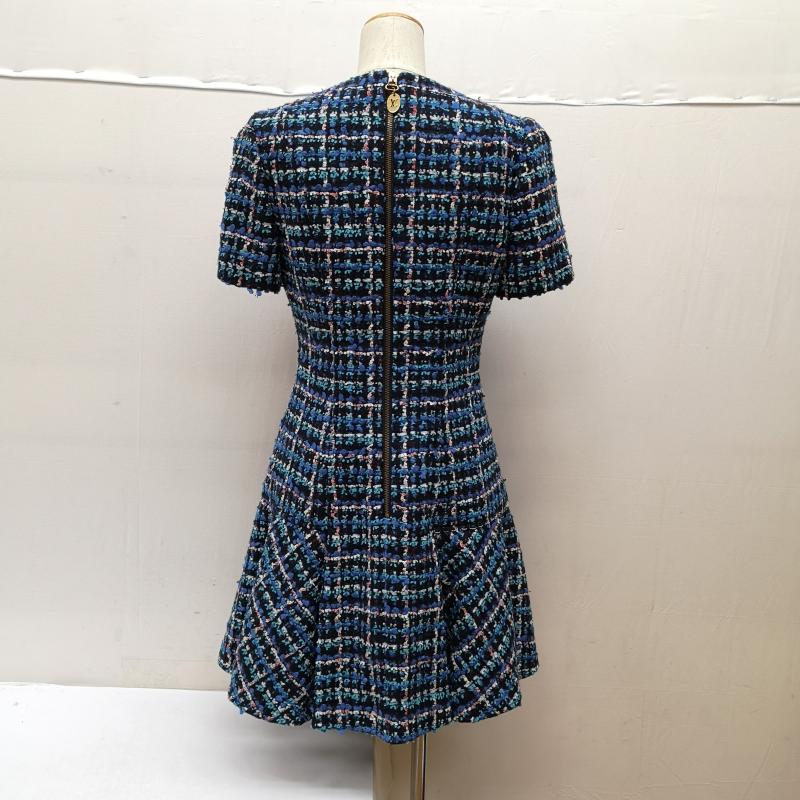 ルイヴィトン LOUIS VUITTON ワンピース ミニスカート 22AW スケータードレス シルク混 ツイード ワンピース RW222B TY0 FNRP88 36 青 / ブルー / blue レディース USED 古着 中古 50140559