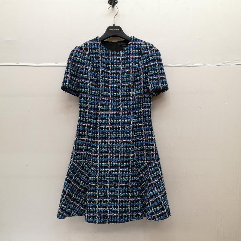 ルイヴィトン LOUIS VUITTON ワンピース ミニスカート 22AW スケータードレス シルク混 ツイード ワンピース RW222B TY0 FNRP88 36 青 / ブルー / blue レディース USED 古着 中古 50140559