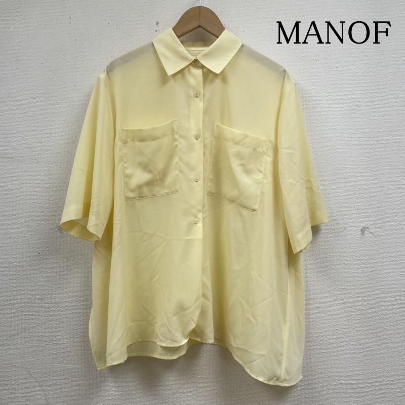 古着 USED シャツ、ブラウス 半袖 MANOF マノフ フレア バック レイヤード シャツ ブラウス 無地 前開き ボタン 86122-4122 FREE 無地 黄 / イエロー / yellow レディース USED 古着 中古 50140575