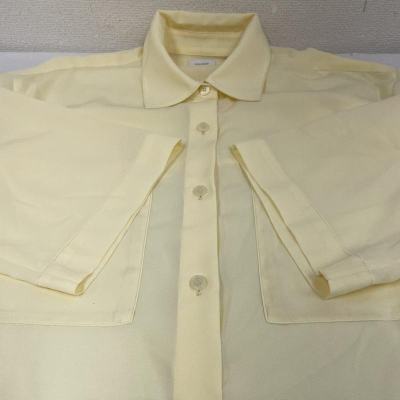 古着 USED シャツ、ブラウス 半袖 MANOF マノフ フレア バック レイヤード シャツ ブラウス 無地 前開き ボタン 86122-4122 FREE 無地 黄 / イエロー / yellow レディース USED 古着 中古 50140575