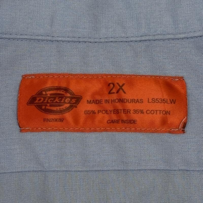 ディッキーズ Dickies シャツ、ブラウス 半袖 企業ロゴ 刺繍 ビッグサイズ 半袖 ワーク シャツ 水色 ライトブルー - 水色 / ライトブルー / メンズ USED 古着 中古 50140595