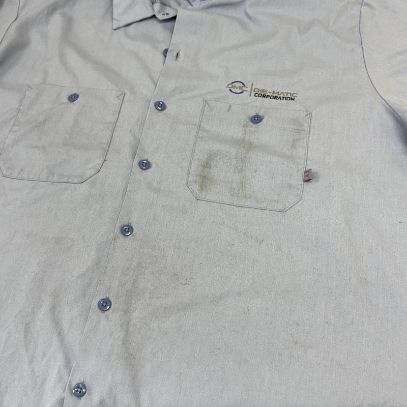 ディッキーズ Dickies シャツ、ブラウス 半袖 企業ロゴ 刺繍 ビッグサイズ 半袖 ワーク シャツ 水色 ライトブルー - 水色 / ライトブルー / メンズ USED 古着 中古 50140595