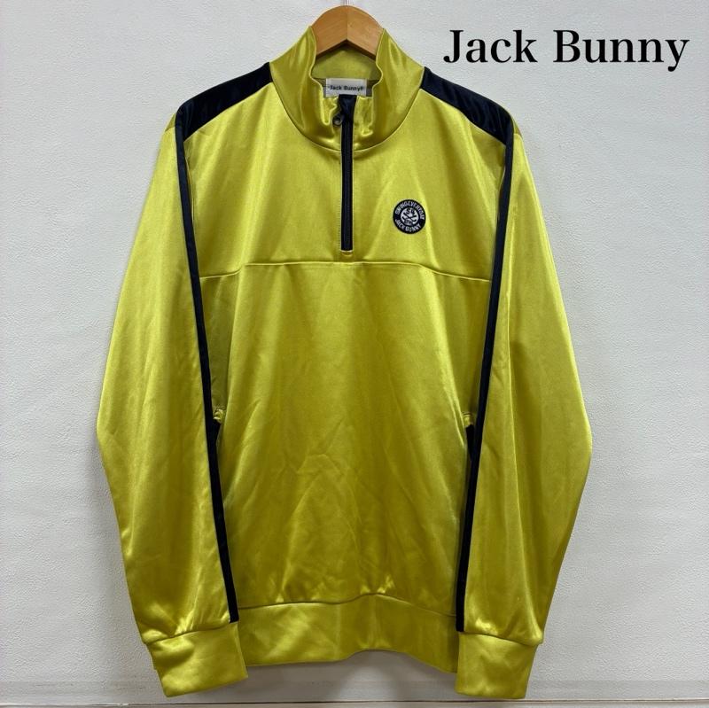 古着 USED ジャケット、上着 ジャンパー、ブルゾン JACK BUNNY ジャックバニー ゴルフ ウェア ハーフジップ サテン ボンディング ストレッチ ブルゾン 5 ワンポイント X ロゴ、文字 X 刺繍 黄 / イエロー / yellow X 紺 / ネイビー / navy レディース USED 古着 中古 50140605