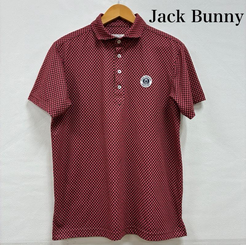 古着 USED ポロシャツ 半袖 JACK BUNNY ジャックバニー ゴルフ ウェア 総柄 ロゴ ワッペン 半袖 ポロシャツ 5 総柄 X ロゴ、文字 X 刺繍 桃 / ピンク / pink X 黒 / ブラック / black X 白 / ホワイト / white レディース USED 古着 中古 50140608