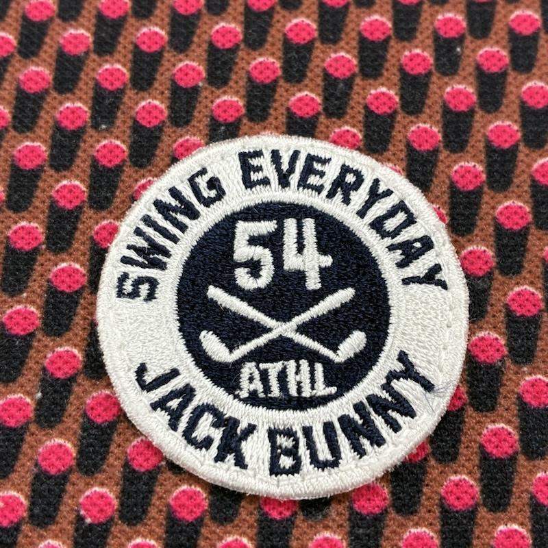 古着 USED ポロシャツ 半袖 JACK BUNNY ジャックバニー ゴルフ ウェア 総柄 ロゴ ワッペン 半袖 ポロシャツ 5 総柄 X ロゴ、文字 X 刺繍 桃 / ピンク / pink X 黒 / ブラック / black X 白 / ホワイト / white レディース USED 古着 中古 50140608