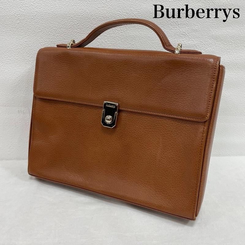 バーバリーズ BURBERRYS ハンドバッグ ハンドバッグ オールド ヴィンテージ レザー ビジネス ハンドバッグ 内側 ノバチェック - ロゴ、文字 茶 / ブラウン / brown レディース USED 古着 中古 50140699
