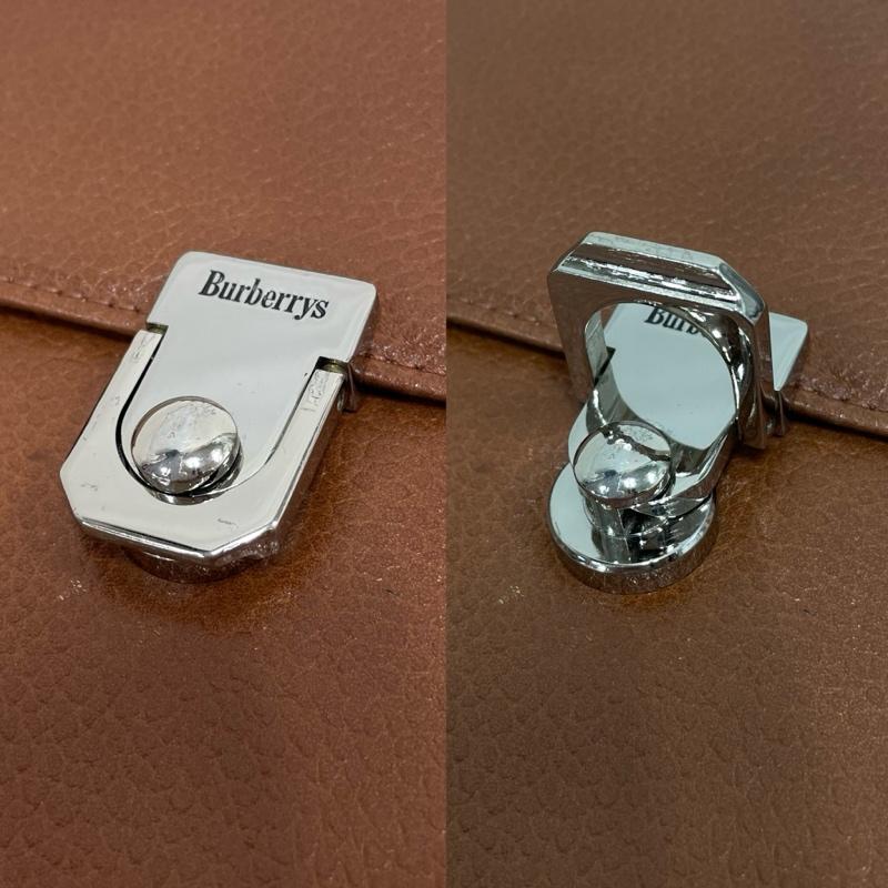 バーバリーズ BURBERRYS ハンドバッグ ハンドバッグ オールド ヴィンテージ レザー ビジネス ハンドバッグ 内側 ノバチェック - ロゴ、文字 茶 / ブラウン / brown レディース USED 古着 中古 50140699
