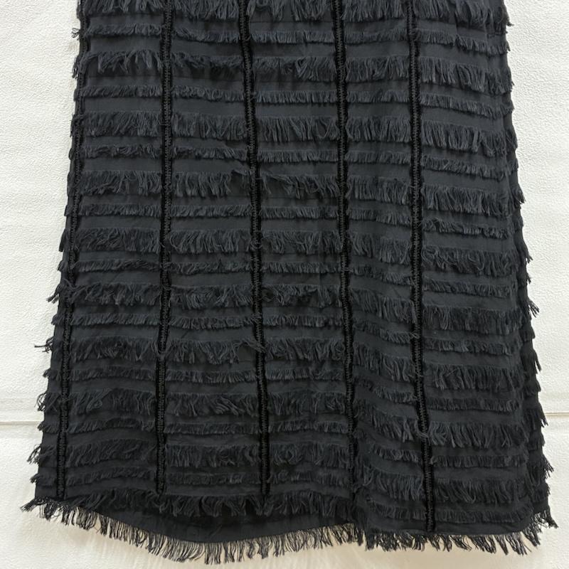 アツロウ タヤマ ATSURO TAYAMA スカート ロングスカート フリンジ ベロア 刺繍 ライン 異素材 ロング スカート アーカイブ 36 刺繍 黒 / ブラック / black レディース USED 古着 中古 50140716