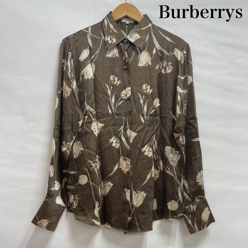バーバリーズ BURBERRYS シャツ、ブラウス 長袖 オールド ヴィンテージ 総花柄 チューリップ レギュラーカラー シルク シャツ イタリア製生地 9 総柄 X 花柄 レディース USED 古着 中古 50140717