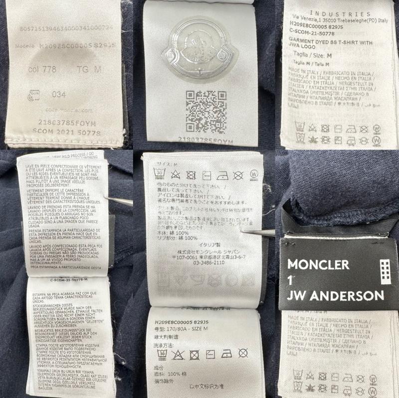 モンクレール MONCLER Tシャツ 半袖 JW ANDERSON ロゴ プリント Tシャツ H209E8C00005 M 紺 / ネイビー / navy メンズ USED 古着 中古 50140739
