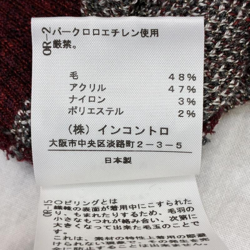 ヴィヴィアン ウエストウッド レッドレーベル Vivienne Westwood red label ニット、セーター 長袖 オーブ柄ラメニット フリルネック burgundy サイズ3 3 総柄 X ロゴ、文字 えんじ / ワインレッド / dark red レディース USED 古着 中古 50140766