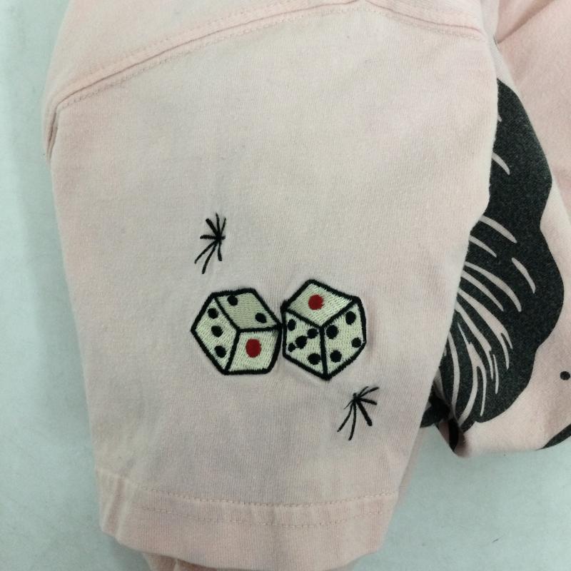スカルワークス SKULLWORKS Tシャツ 半袖 SKULL WORKS スカルワークス　グリーススカルTシャツ M プリント 桃 / ピンク / pink メンズ USED 古着 中古 50140768