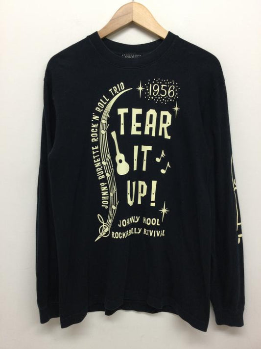 古着 USED Tシャツ 長袖 JOHNNY KOOL ロカビリー MAGIC 袖プリントロンT　TEAR IT UP M プリント 黒 / ブラック / black メンズ USED 古着 中古 50140769