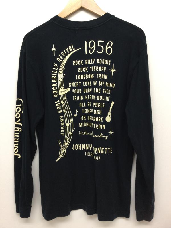 古着 USED Tシャツ 長袖 JOHNNY KOOL ロカビリー MAGIC 袖プリントロンT　TEAR IT UP M プリント 黒 / ブラック / black メンズ USED 古着 中古 50140769