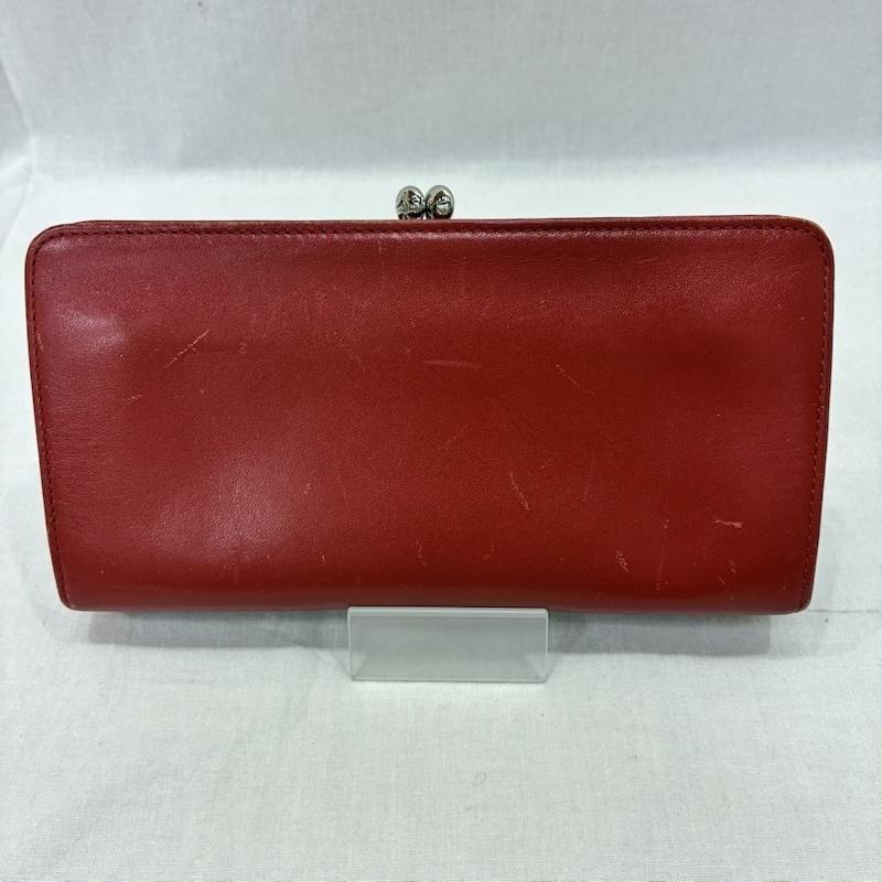 ヴィヴィアンウエストウッド Vivienne Westwood 財布 長財布 がま口 長財布 red オーブロゴ レザー LEATHER WALLET ロゴ、文字 X ワンポイント 赤 / レッド / red レディース USED 古着 中古 50140779
