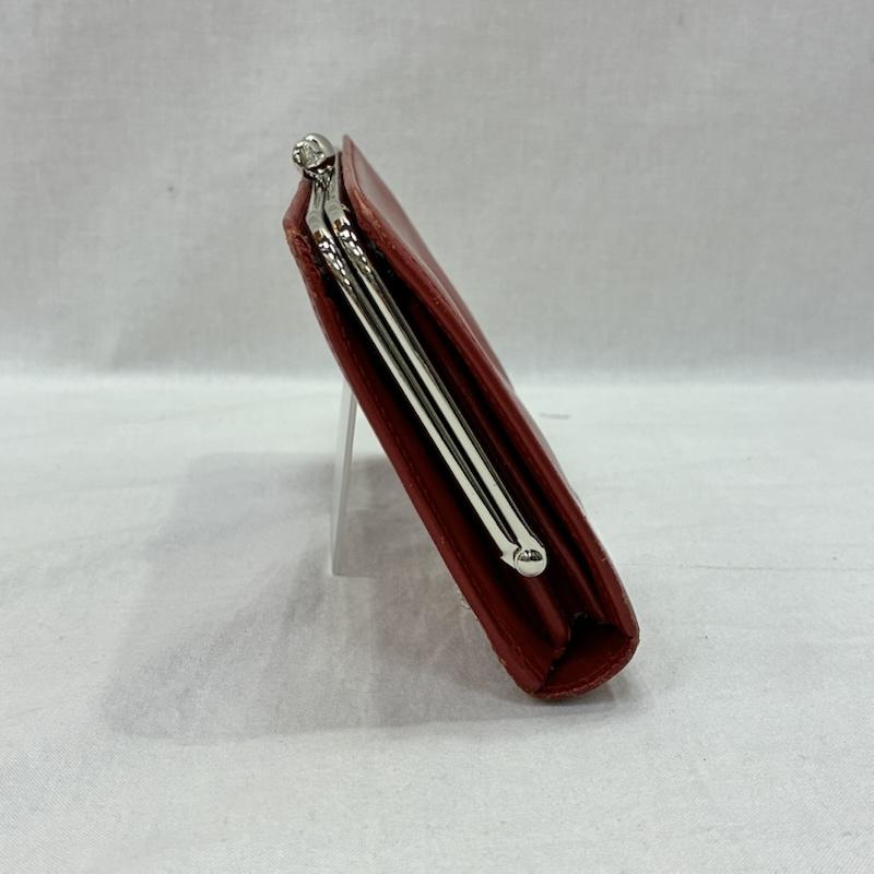 ヴィヴィアンウエストウッド Vivienne Westwood 財布 長財布 がま口 長財布 red オーブロゴ レザー LEATHER WALLET ロゴ、文字 X ワンポイント 赤 / レッド / red レディース USED 古着 中古 50140779