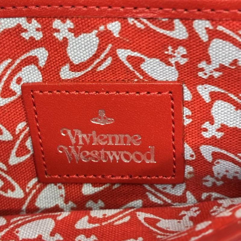 ヴィヴィアンウエストウッド Vivienne Westwood 財布 長財布 がま口 長財布 red オーブロゴ レザー LEATHER WALLET ロゴ、文字 X ワンポイント 赤 / レッド / red レディース USED 古着 中古 50140779