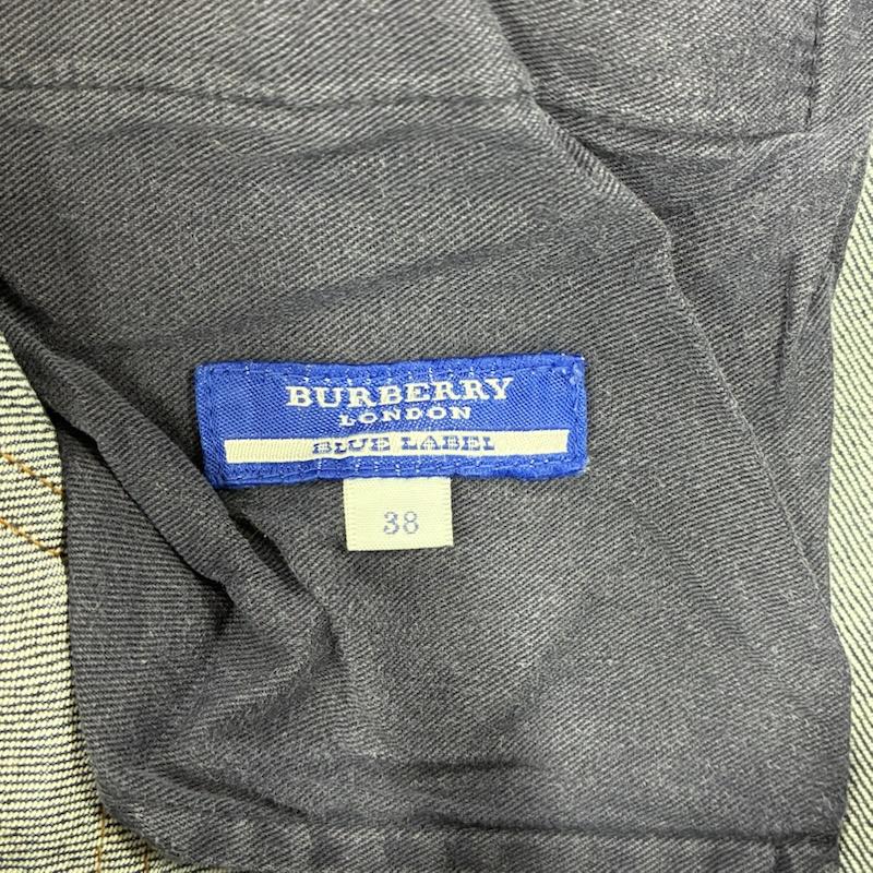 バーバリー・ブルーレーベル BURBERRY BLUE LABEL スカート ひざ丈スカート デニム タイト スカート ひざ丈 ノバチェック サイドジップ FL562-138 三陽商会 38 チェック インディゴ / インディゴ / Indigo レディース USED 古着 中古 50140807