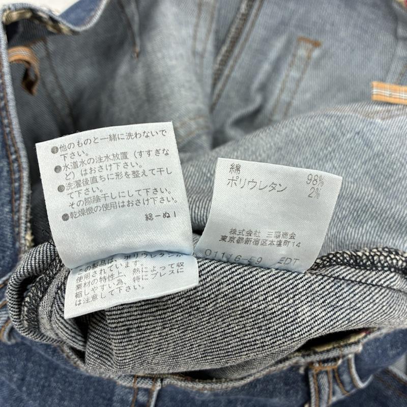 バーバリー・ブルーレーベル BURBERRY BLUE LABEL スカート ひざ丈スカート デニム タイト スカート ひざ丈 ノバチェック サイドジップ FL562-138 三陽商会 38 チェック インディゴ / インディゴ / Indigo レディース USED 古着 中古 50140807