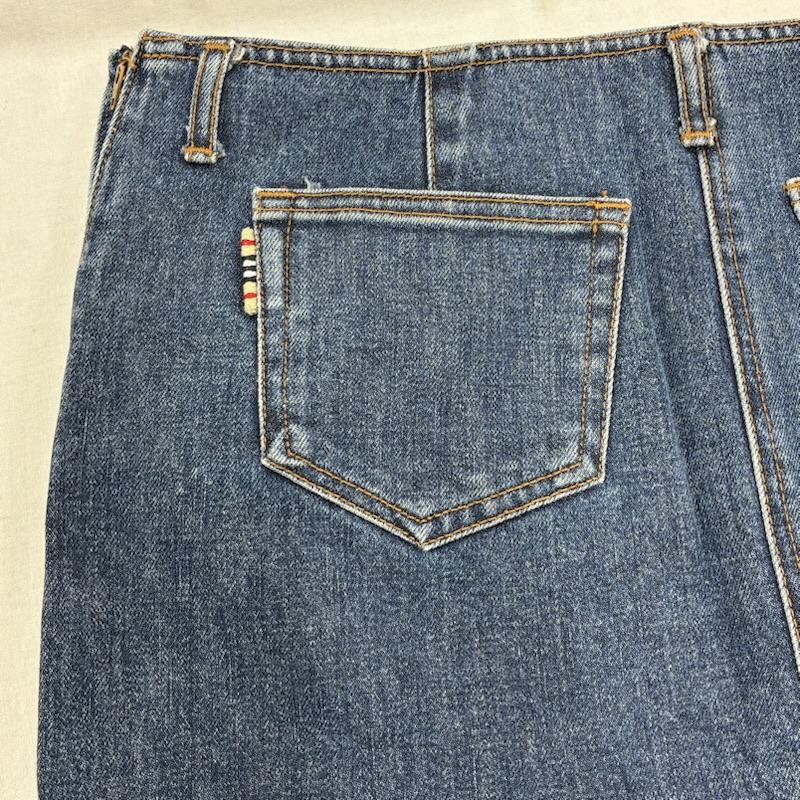 バーバリー・ブルーレーベル BURBERRY BLUE LABEL スカート ひざ丈スカート デニム タイト スカート ひざ丈 ノバチェック サイドジップ FL562-138 三陽商会 38 チェック インディゴ / インディゴ / Indigo レディース USED 古着 中古 50140807