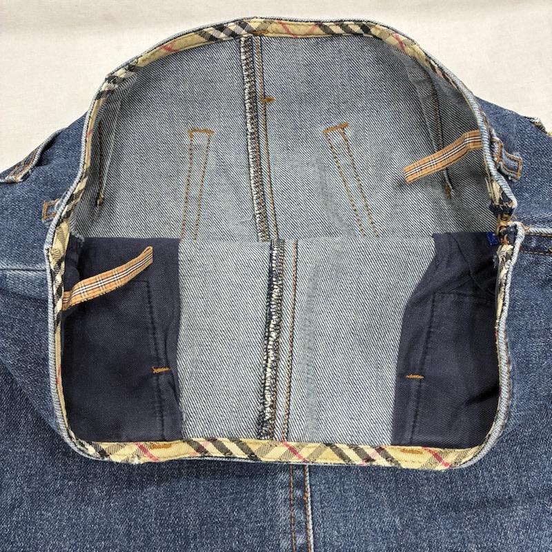 バーバリー・ブルーレーベル BURBERRY BLUE LABEL スカート ひざ丈スカート デニム タイト スカート ひざ丈 ノバチェック サイドジップ FL562-138 三陽商会 38 チェック インディゴ / インディゴ / Indigo レディース USED 古着 中古 50140807