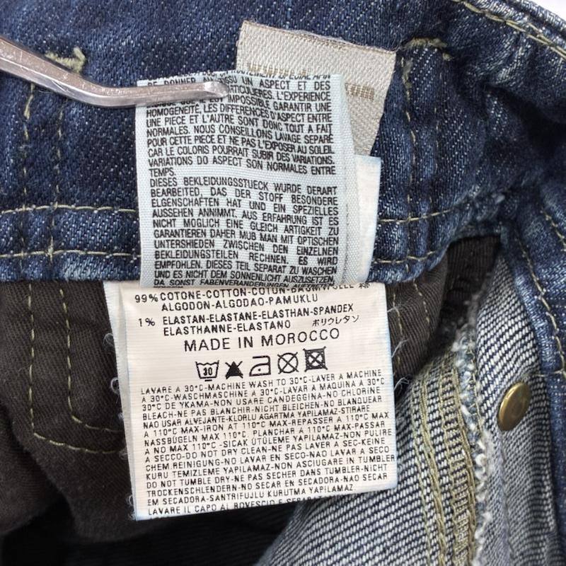 ディーゼル DIESEL パンツ デニム、ジーンズ ローライズ ストレッチ スキニー ダメージ デニム パンツ 編み込みレザー Y2K 24インチ - ダメージ加工 インディゴ / インディゴ / Indigo レディース USED 古着 中古 50140810
