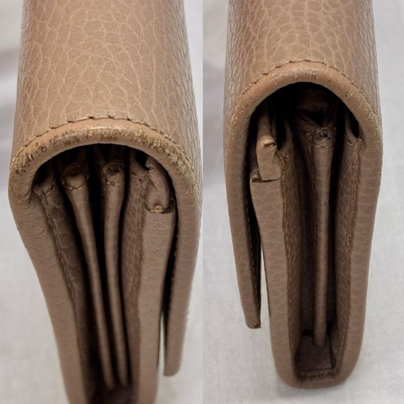 グッチ GUCCI 財布 長財布 GGマーモント レザー長財布 ピンクベージュ 456116 520981 - ロゴ、文字 桃 / ピンク / pink X ベージュ / ベージュ / beige レディース USED 古着 中古 50140821