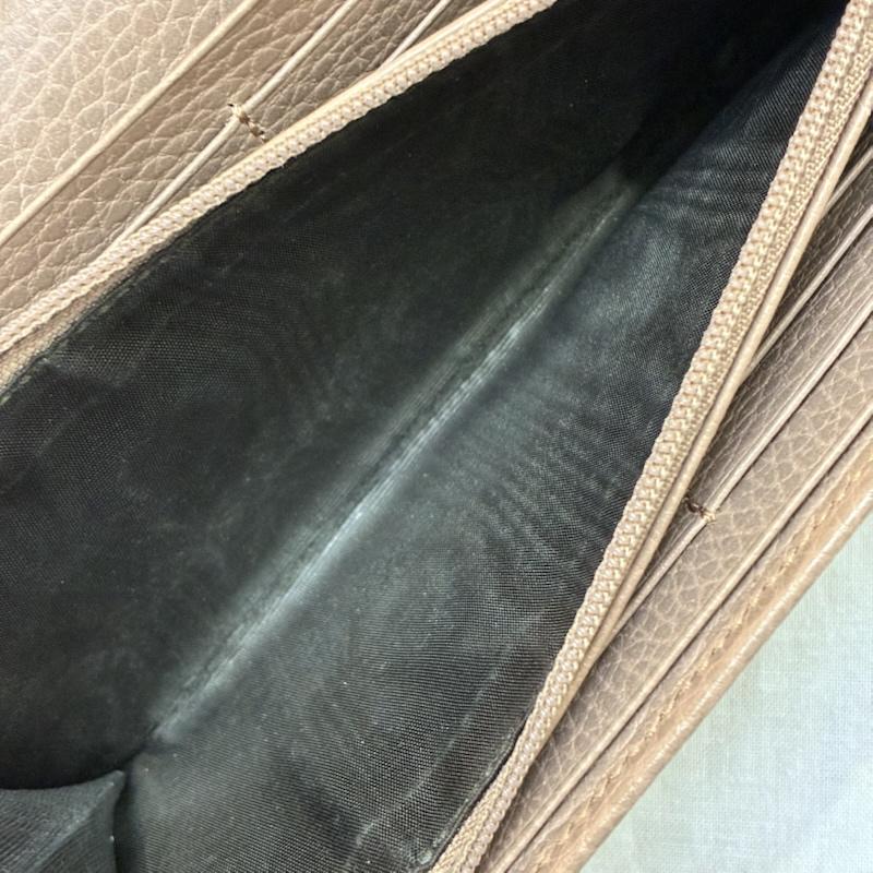 グッチ GUCCI 財布 長財布 GGマーモント レザー長財布 ピンクベージュ 456116 520981 - ロゴ、文字 桃 / ピンク / pink X ベージュ / ベージュ / beige レディース USED 古着 中古 50140821